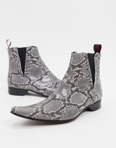 Серые ботинки челси со змеиным узором Jeffery West-Серый