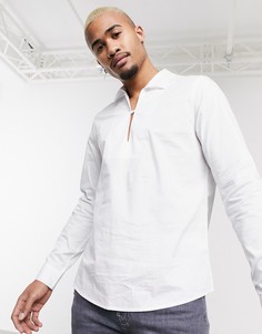 Белая рубашка через голову ASOS DESIGN-Белый