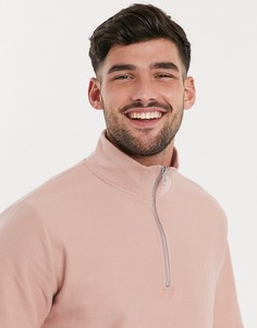 Розовый джемпер с молнией Topman