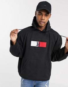 Черный свободный худи с логотипом Tommy Hilfiger x Lewis Hamilton capsule