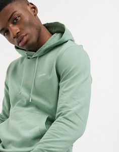 Худи зеленого цвета с вышитым логотипом Calvin Klein-Зеленый