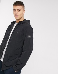 Черная нейлоновая куртка из жатой ткани Calvin Klein-Черный