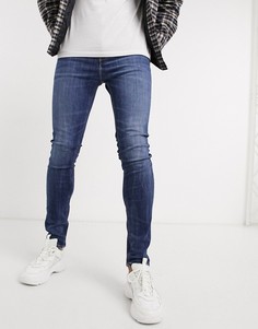 Темно-синие супероблегающие джинсы Calvin Klein Jeans-Синий