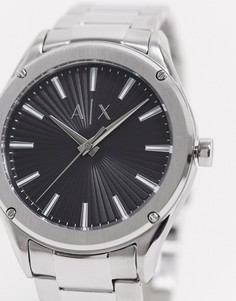 Серебристые часы с черным циферблатом Armani Exchange Fitz AX2800-Серебряный