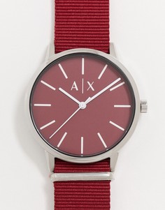 Бордовые часы с нейлоновым ремешком Armani Exchange Cayde AX2711-Красный