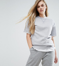 Серый свитшот с короткими рукавами Converse Premium Essentials