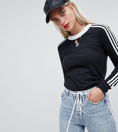 Черный лонгслив с тремя полосками Adidas Originals