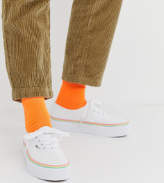 Кеды на платформе с радужной отделкой Vans Authentic-Белый