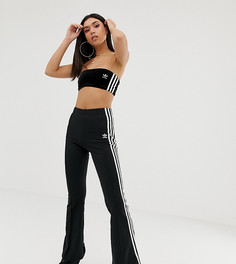 Черные расклешенные брюки с тремя полосами adidas Originals adicolor-Черный