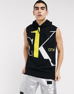 Черный свитшот без рукавов с контрастным логотипом Calvin Klein Jeans CK1 Capsule