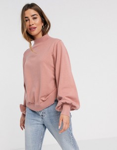 Розовый джемпер с объемными рукавами Stradivarius