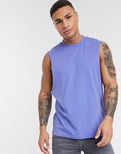 Синяя свободная футболка из органического хлопка без рукавов ASOS DESIGN-Фиолетовый