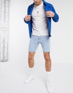 Светло-синие джинсовые шорты скинни ASOS DESIGN-Синий