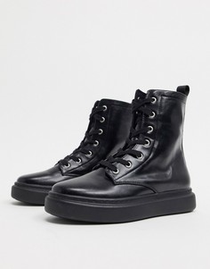 Черные ботильоны на шнуровке ASOS DESIGN-Черный