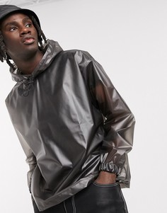 Черный худи свободного кроя из прозрачного материала ASOS DESIGN