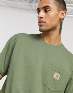 Футболка цвета хаки с карманом Carhartt WIP-Зеленый