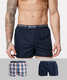 Набор из 2 оранжевых тканых боксеров в клетку BOSS bodywear-Оранжевый