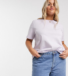 Лавандовая футболка с круглым вырезом из органического хлопка ASOS DESIGN Curve-Серый