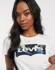 Белая футболка с цветочным принтом и логотипом Levis-Белый Levis®