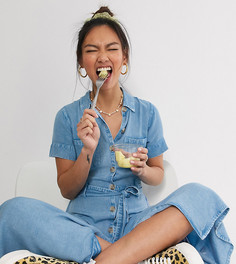 Джинсовое платье миди с поясом Wednesdays Girl-Синий