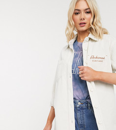 Светло-бежевая вельветовая oversized-рубашка с вышитым логотипом Reclaimed Vintage-Кремовый