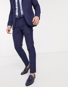 Синие брюки в клетку Moss London eco-Синий