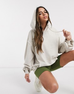 Светло-бежевый oversized-худи бойфренда ASOS DESIGN