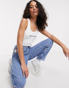 Боди белого цвета со спиной-борцовкой и логотипом Tommy Jeans-Белый