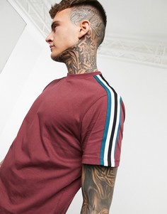 Бордовая футболка с контрастной лентой ASOS DESIGN-Красный