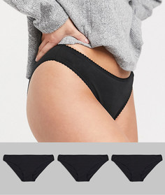 Набор из 3 трусов-бразилиана ASOS DESIGN-Черный