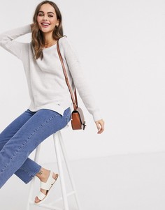 Белый свитшот с круглым вырезом Hollister