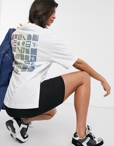Белая футболка oversized с графичным принтом Calvin Klein Jeans-Белый