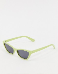 Фисташковые солнцезащитные очки "кошачий глаз" ASOS DESIGN-Зеленый