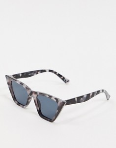 Солнцезащитные очки "кошачий глаз" в квадратной черепаховой оправе ASOS DESIGN-Серый