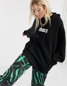 Худи с принтом логотипа Crooked Tongues-Черный Asos Design