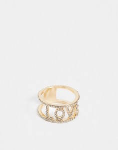 Золотистое кольцо со стразами ASOS DESIGN-Золотой