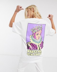 Футболка с принтом Crooked Tongues-Белый Asos Design