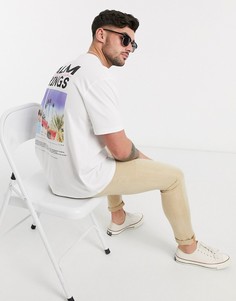 Белая футболка с принтом "Palm Springs" на спине Topman-Белый