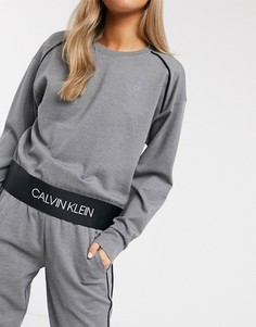 Серый меланжевый лонгслив Calvin Klein