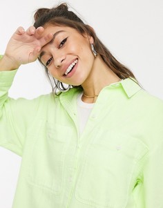 Зеленая рубашка из органического хлопка Monki-Желтый