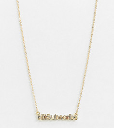 Эксклюзивное золотистое ожерелье с подвеской в виде надписи "hit subscribe" DesignB London-Золотой