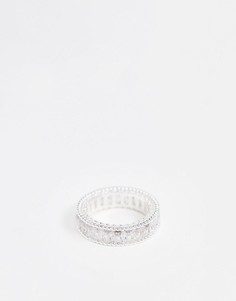 Серебристое кольцо с фианитами ASOS DESIGN-Серебряный