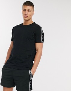 Черная пляжная футболка с круглым вырезом и логотипом от комплекта Calvin Klein Core-Черный