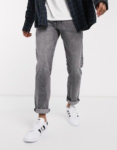 Черные суженные книзу джинсы с эффектом кислотной стирки Levis 502-Черный Levis®