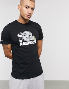 Черная футболка New Era NFL x Peanuts Las Vegas Raiders-Черный