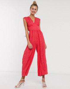 Красный чайный комбинезон без рукавов в горошек ASOS DESIGN-Мульти