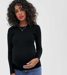 Черный джемпер с круглым вырезом New Look Maternity