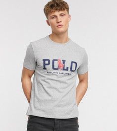 Серая меланжевая футболка с большим логотипом Polo Ralph Lauren эксклюзивно для ASOS-Серый