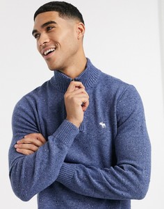 Темно-синий трикотажный джемпер с молнией Abercrombie & Fitch