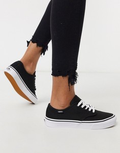 Парусиновые кроссовки в черно-белую полоску Vans-Черный